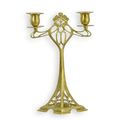 A TWO LIGHT BRONZE CANDELABRUM