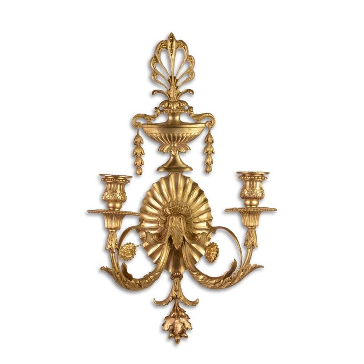 A Two Light Gilt Bronze Wall Applique