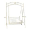A TWO-SEAT IRON SWINGBENCH - WHITE