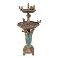 A TWO TIER BRONZE FOUNTAIN