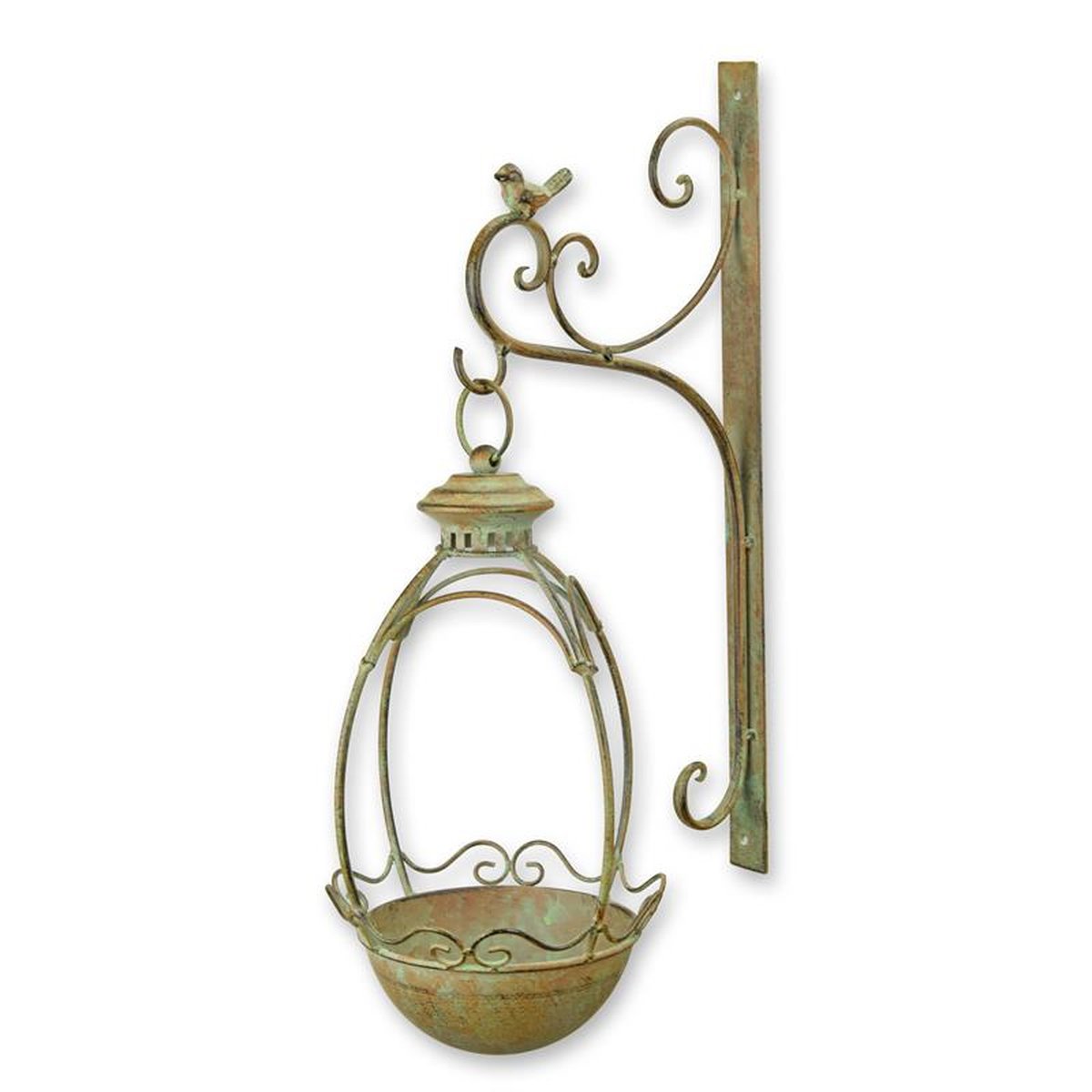 A WALL MOUNT IRON BIRD FEEDER
