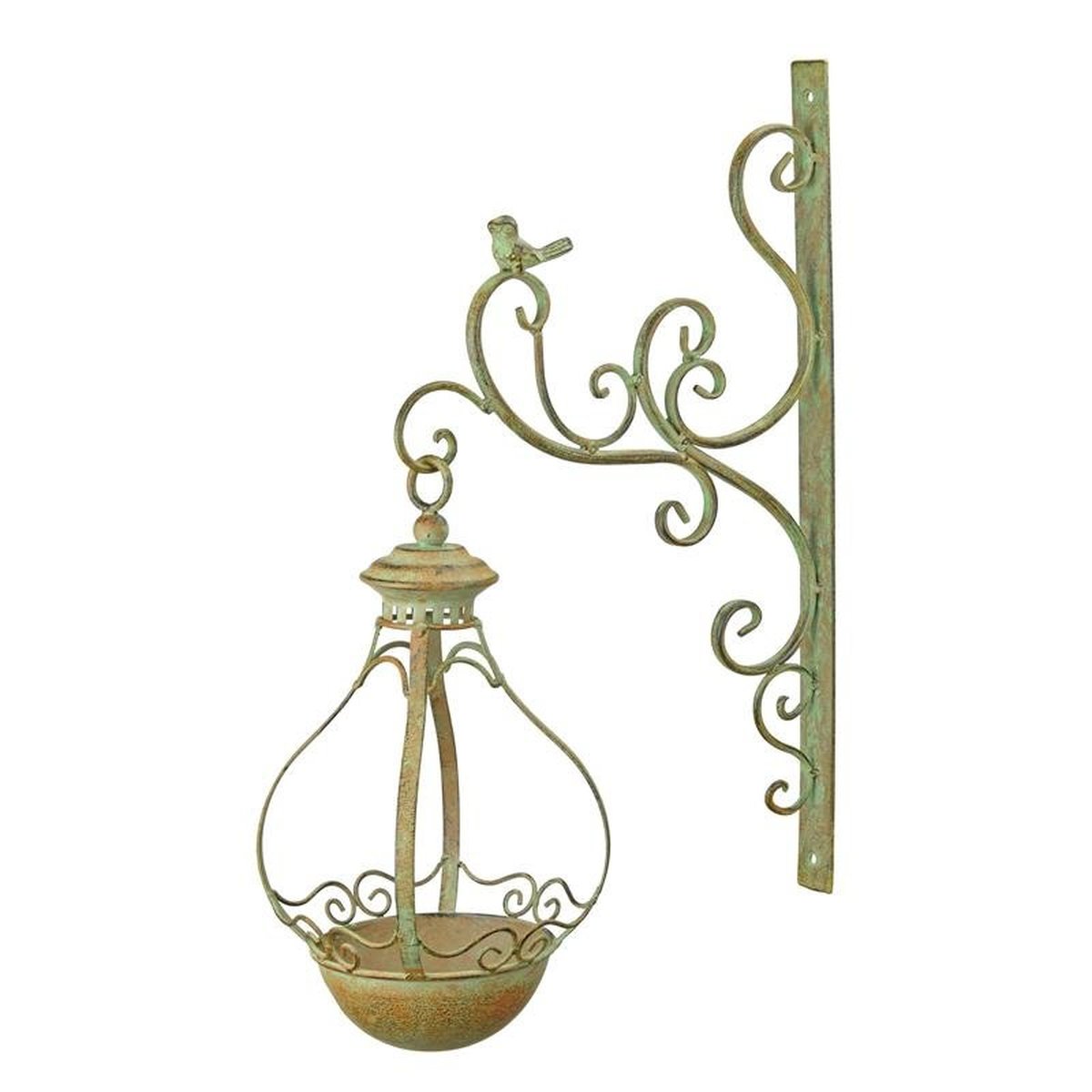 A Wall Mount Iron Bird Feeder