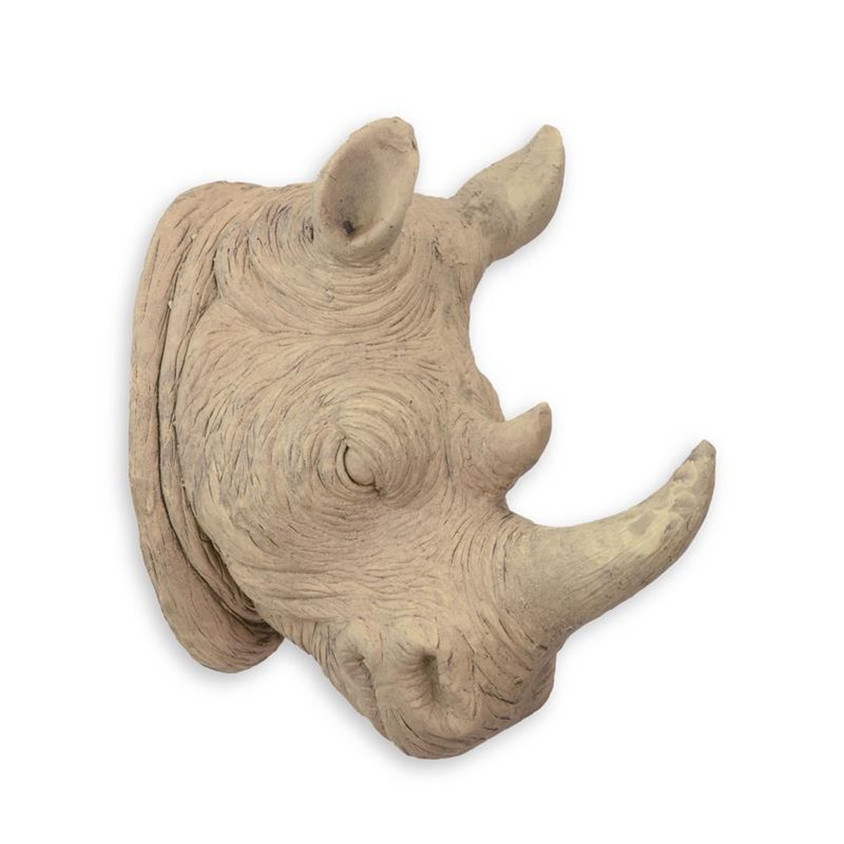 A WALL MOUNT MGO RHINOCEROS HEAD