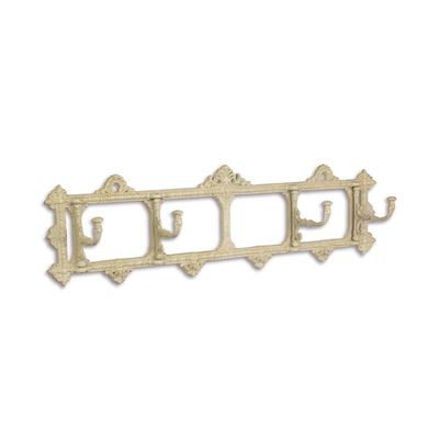 A WHITE CAST IRON COAT HOOK
