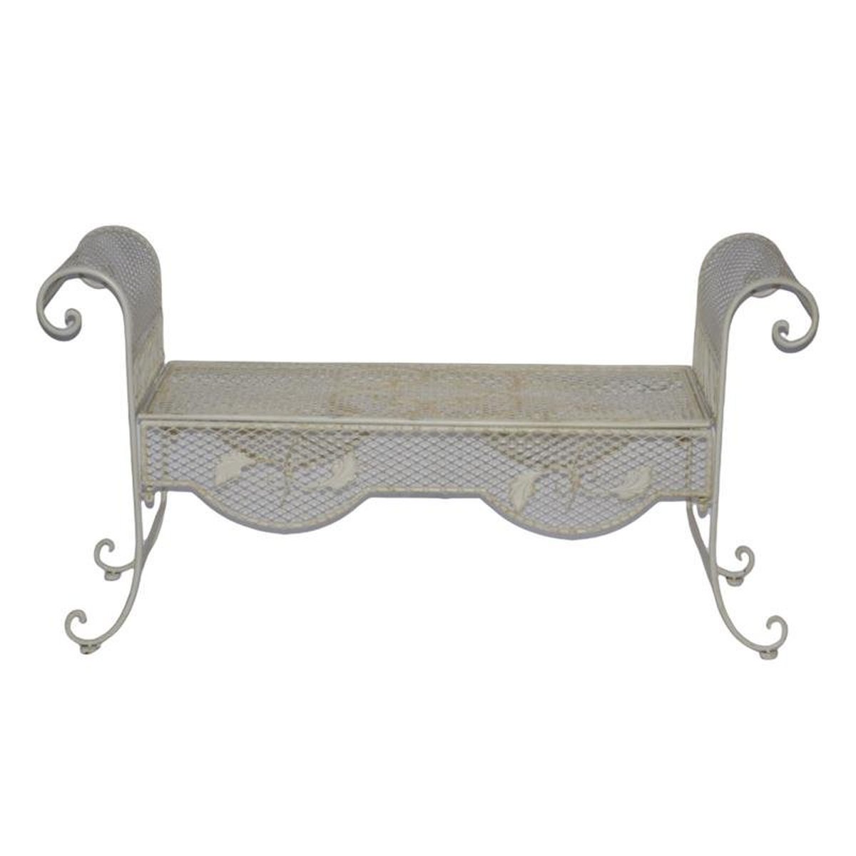 A WHITE IRON BENCH