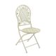 A WHITE IRON BISTRO CHAIR
