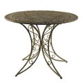 A WHITE IRON GARDEN TABLE