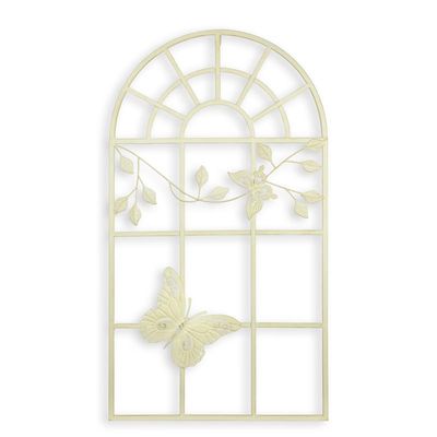 A WHITE WINDOW WALL DECORATION