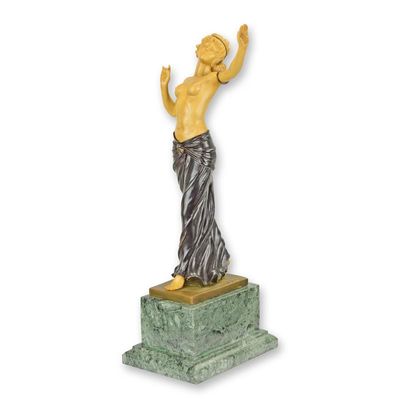 A WOOD MOUNTED BRONZE SCULPTURE CALLED SALOME DANCER""