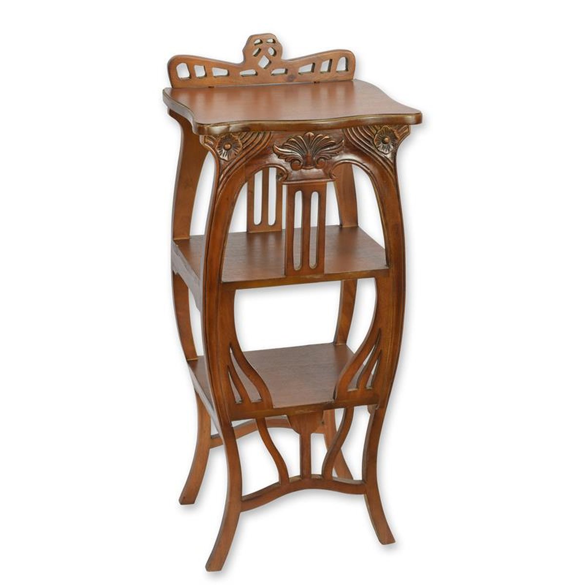 A WOODEN ART NOUVEAU FLOWER TABLE