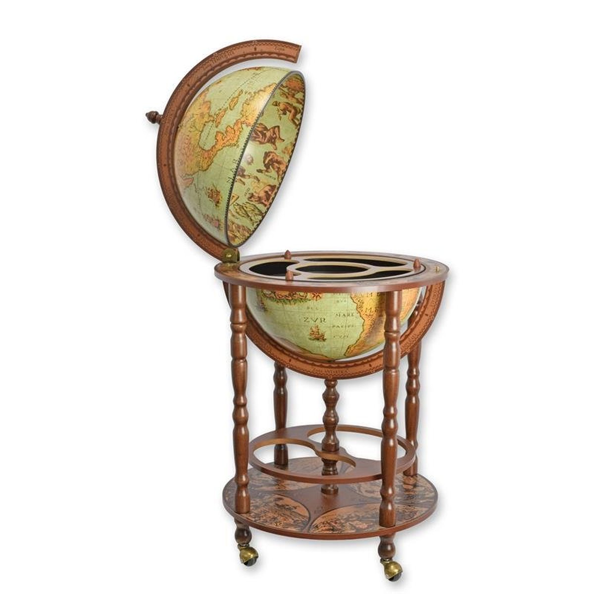 A WOODEN BAR GLOBE "MINERVA LAGUNA"