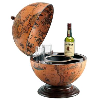 A WOODEN BARGLOBE "NETTUNO"