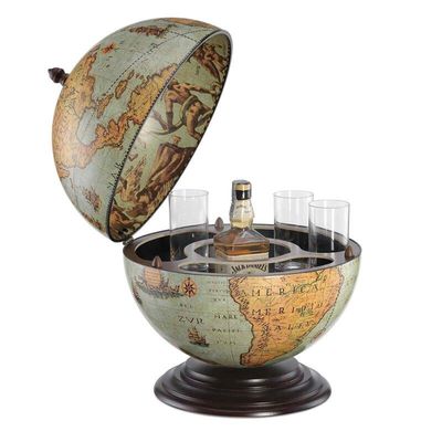 A WOODEN BARGLOBE "NETTUNO LAGUNA"
