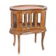 A WOODEN DUMBWAITER TEA TABLE - KIDNEY SHAPED
