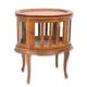 A WOODEN DUMBWAITER TEA TABLE - OVAL