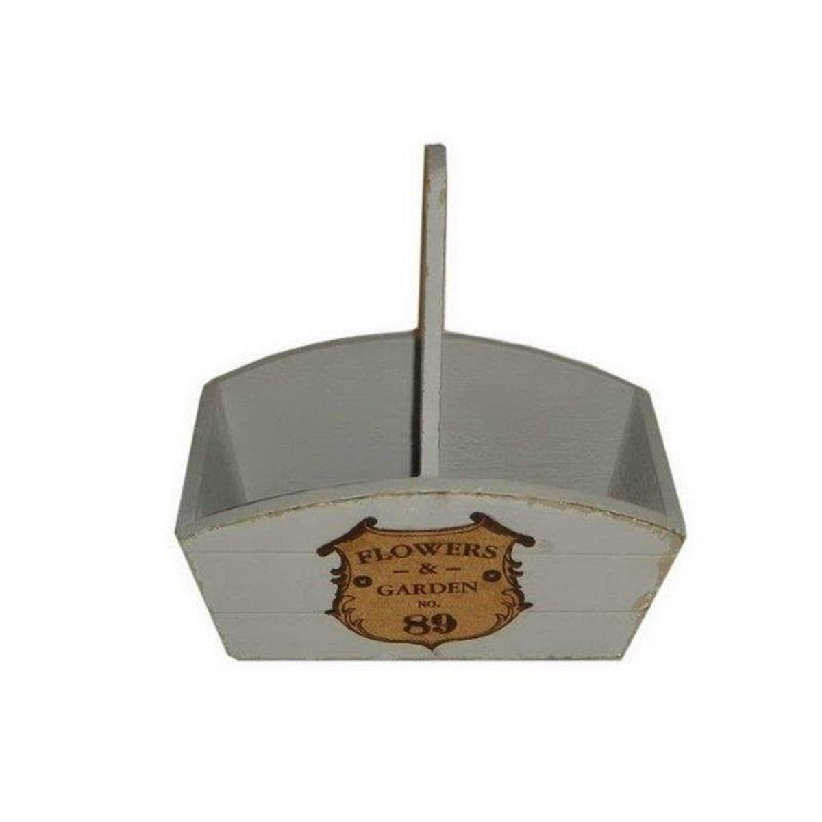 A WOODEN FLOWER BASKET HxWxL: 24 x 13 x 23 cm.