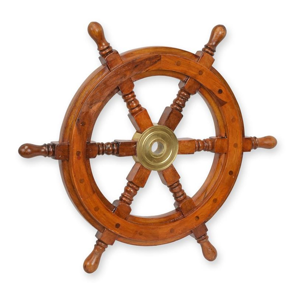 A WOODEN STEERING WHEEL