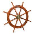 A WOODEN STEERING WHEEL