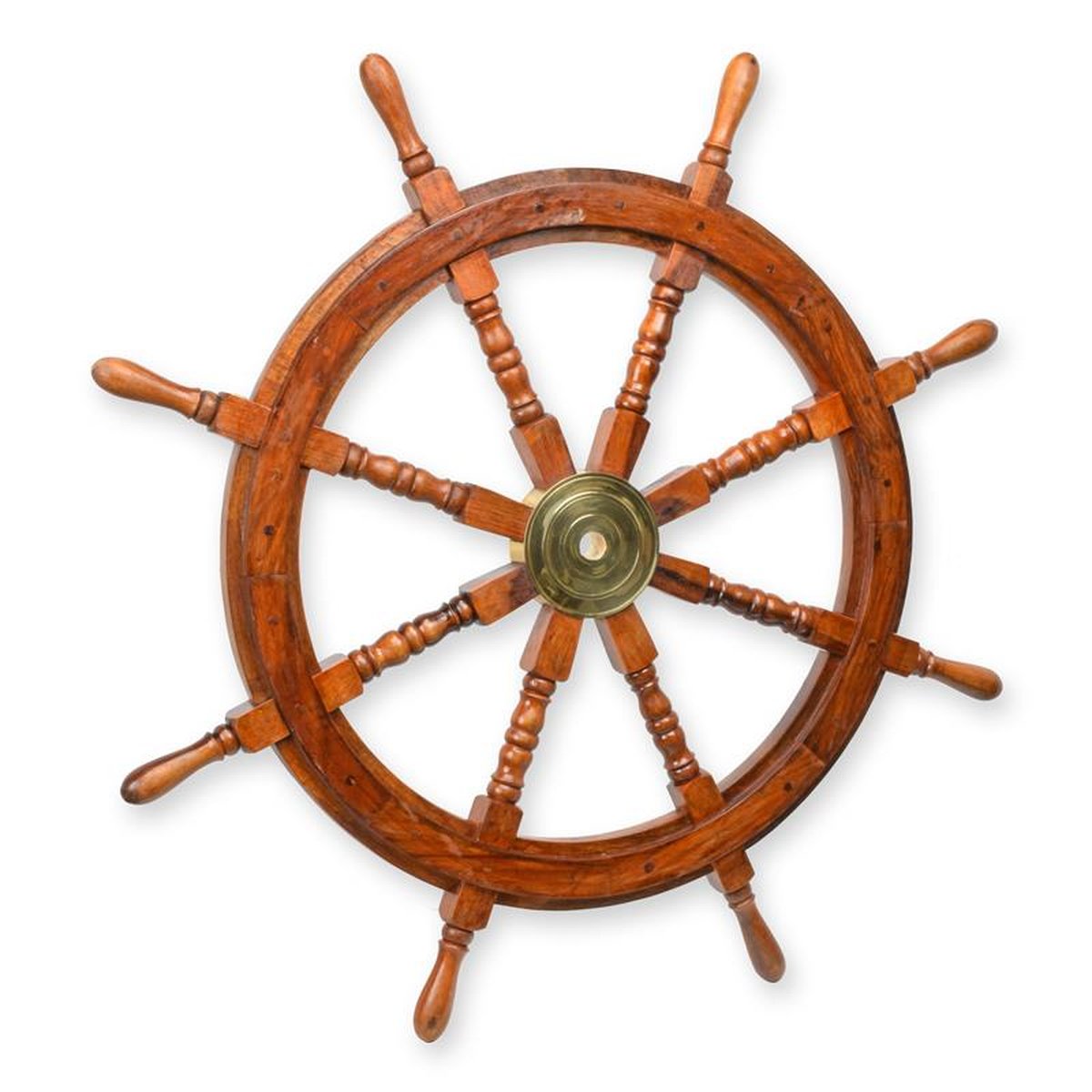 A WOODEN STEERING WHEEL