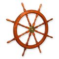 A WOODEN STEERING WHEEL