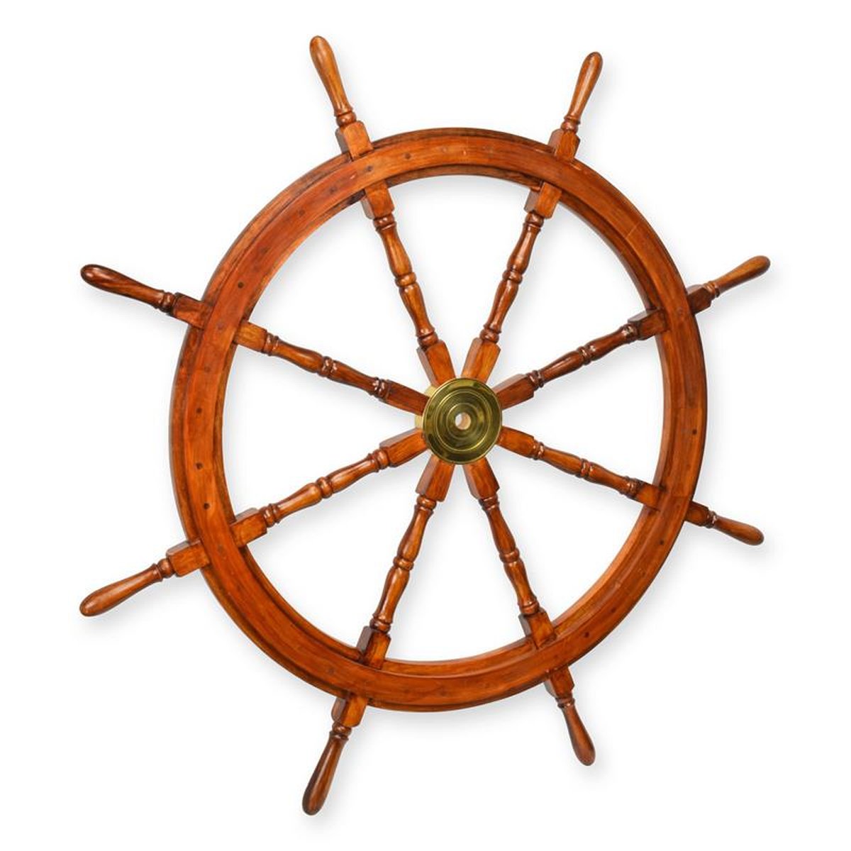 A WOODEN STEERING WHEEL