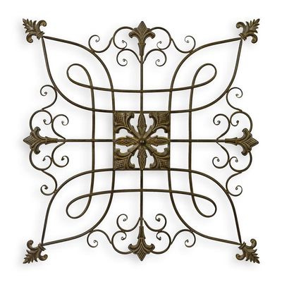 A WROUGHT IRON ORNAMENTAL WALL DECOR
