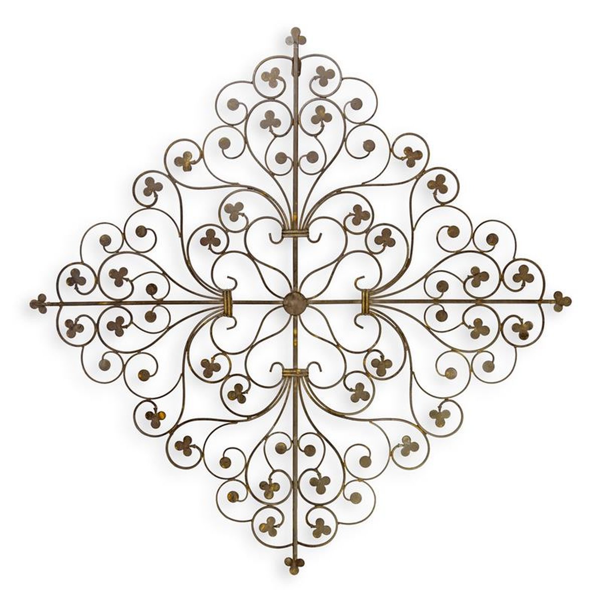 A WROUGHT IRON ORNAMENTAL WALL DECOR
