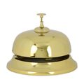 AN ALUMINIUM HOTEL BELL - GOLD