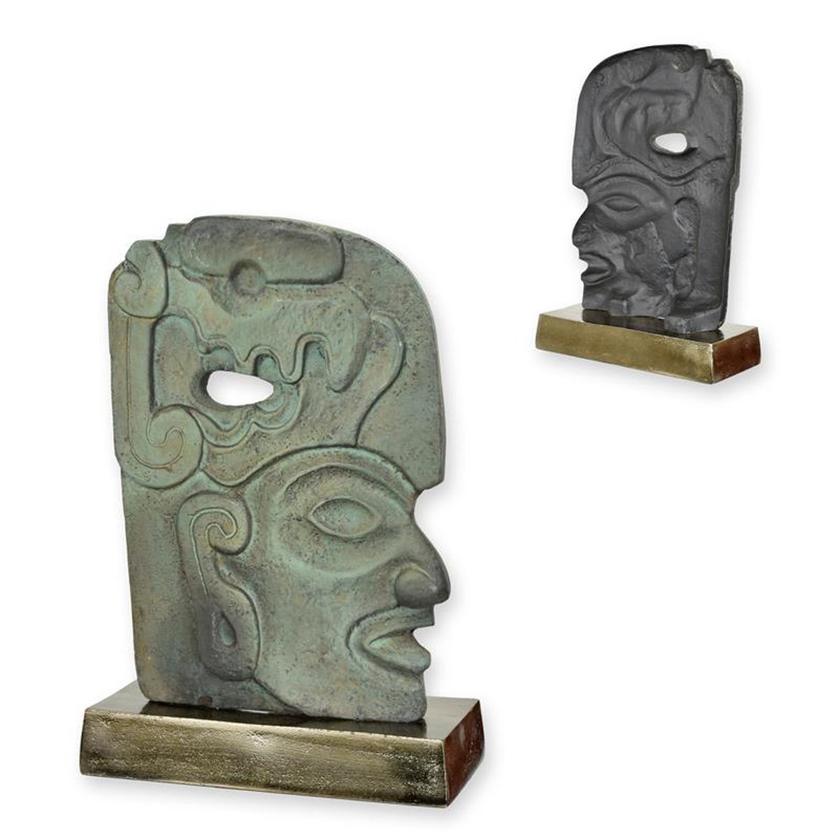 AN ALUMINUM CEREMONIAL SCULPTURE OR HACHA