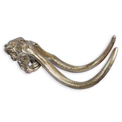 AN ALUMINUM MAMMOTH SKULL