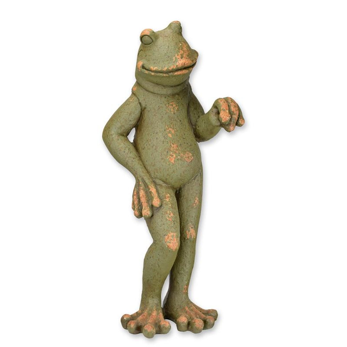 AN ANTIQUE STYLE MGO SCULPTURE OF A FROG