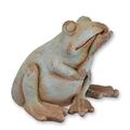 AN ANTIQUE STYLE MGO SCULPTURE OF A FROG