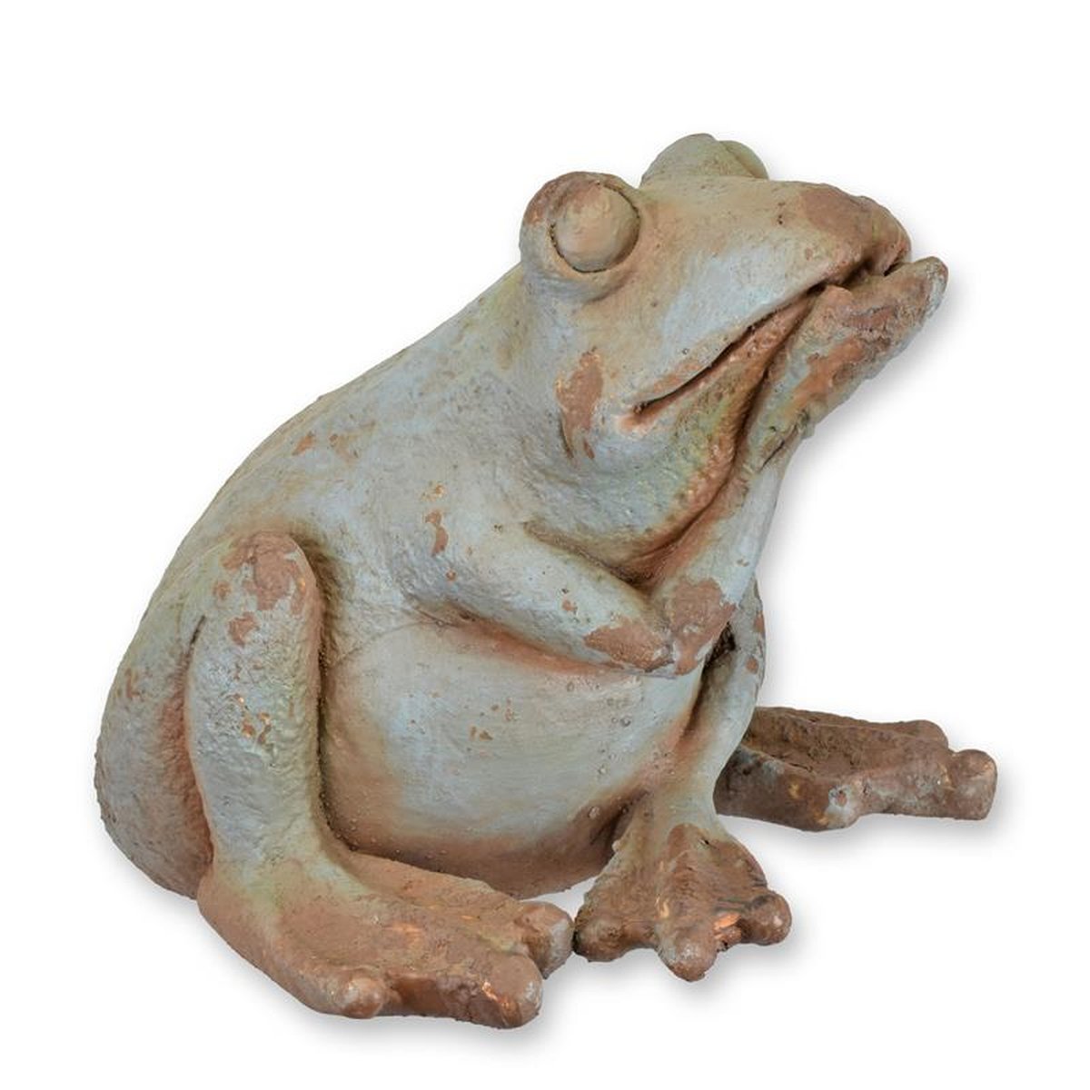AN ANTIQUE STYLE MGO SCULPTURE OF A FROG