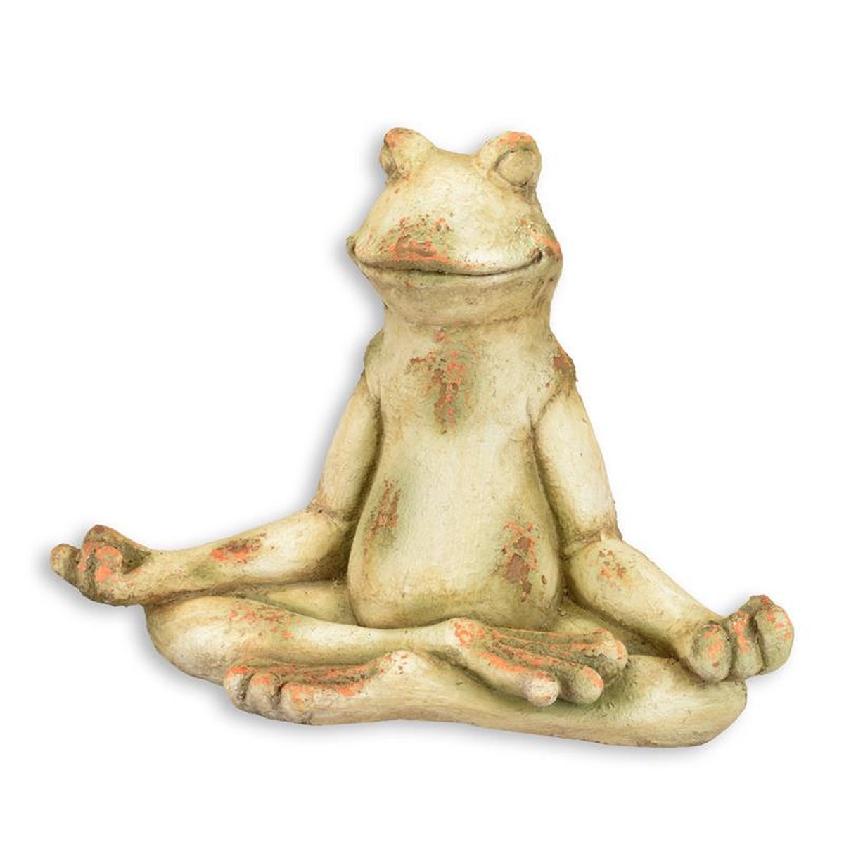 AN ANTIQUE STYLE MGO SCULPTURE OF A MEDITATING FROG
