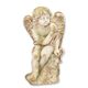 AN ANTIQUE STYLE MGO SCULPTURE OF A PUTTO HOLDING A BIRD
