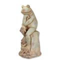 AN ANTIQUE STYLE MGO SCULPTURE OF THE THINKING FROG""