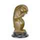 AN ART DECO BRONZE SCULPTURE OF A RABBIT