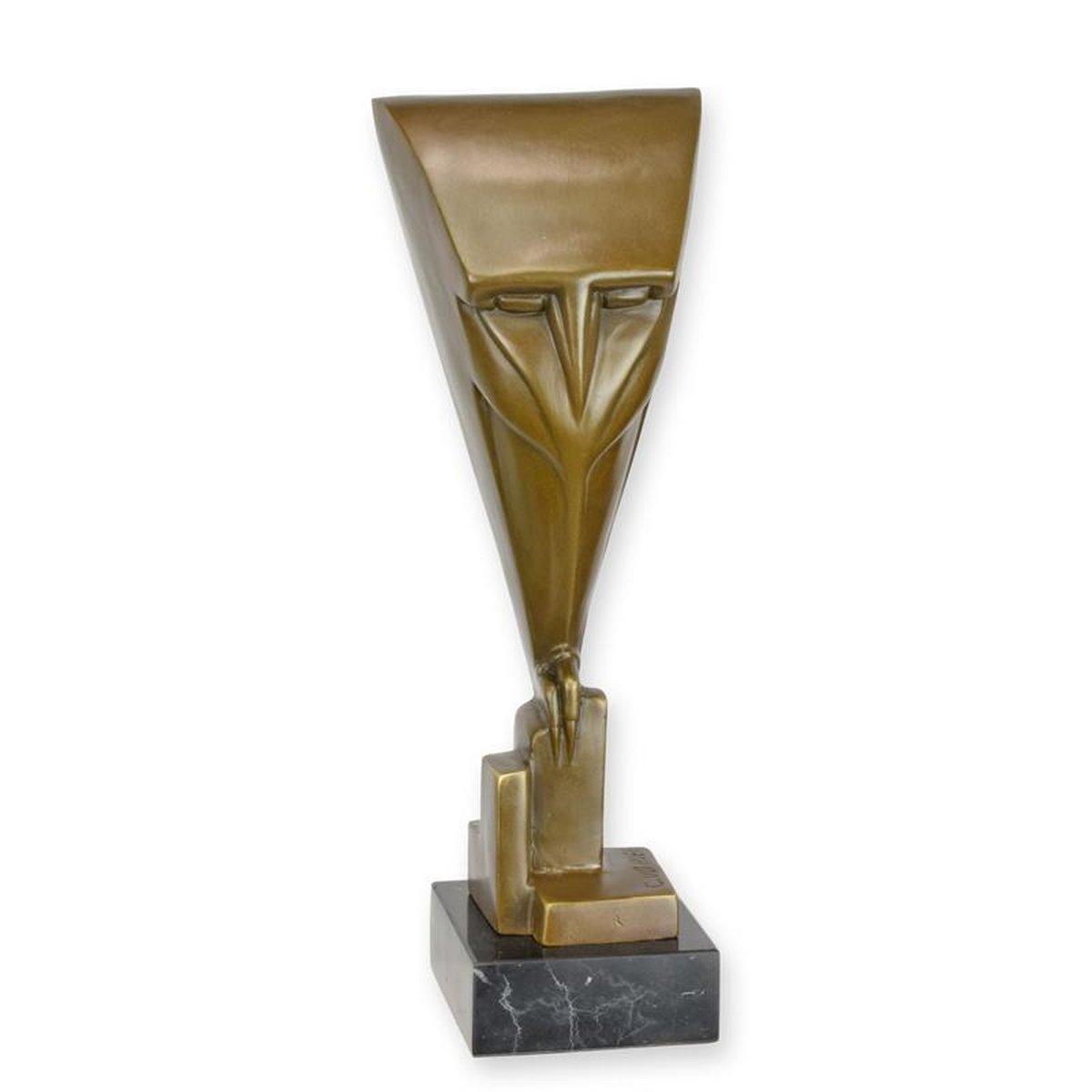 AN ART DECO BRONZE SCULPTURE OF AN OWL