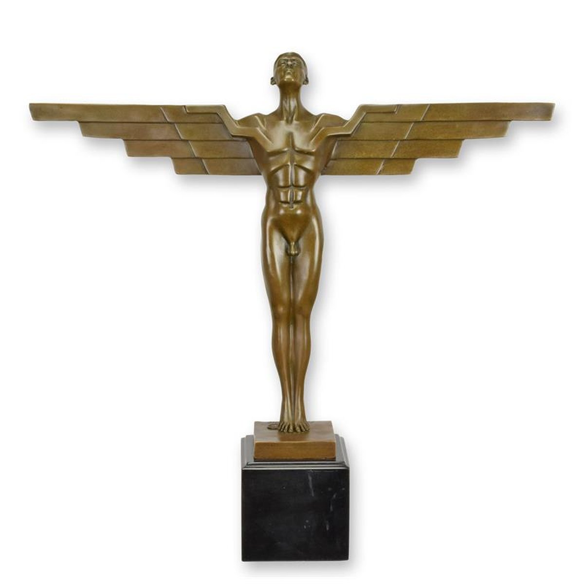 AN ART DECO BRONZE SCULPTURE OF ICARUS