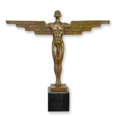AN ART DECO BRONZE SCULPTURE OF ICARUS