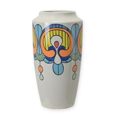 AN ART DECO PORCELAIN FLOWER VASE