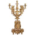 AN EIGHT LIGHT GILT CANDELABRUM