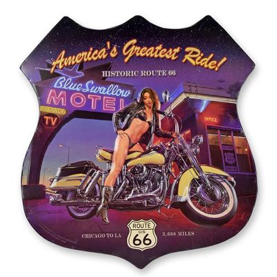 AN EMBOSSED TIN PLATE - AMERICA'S GREATEST RIDE!