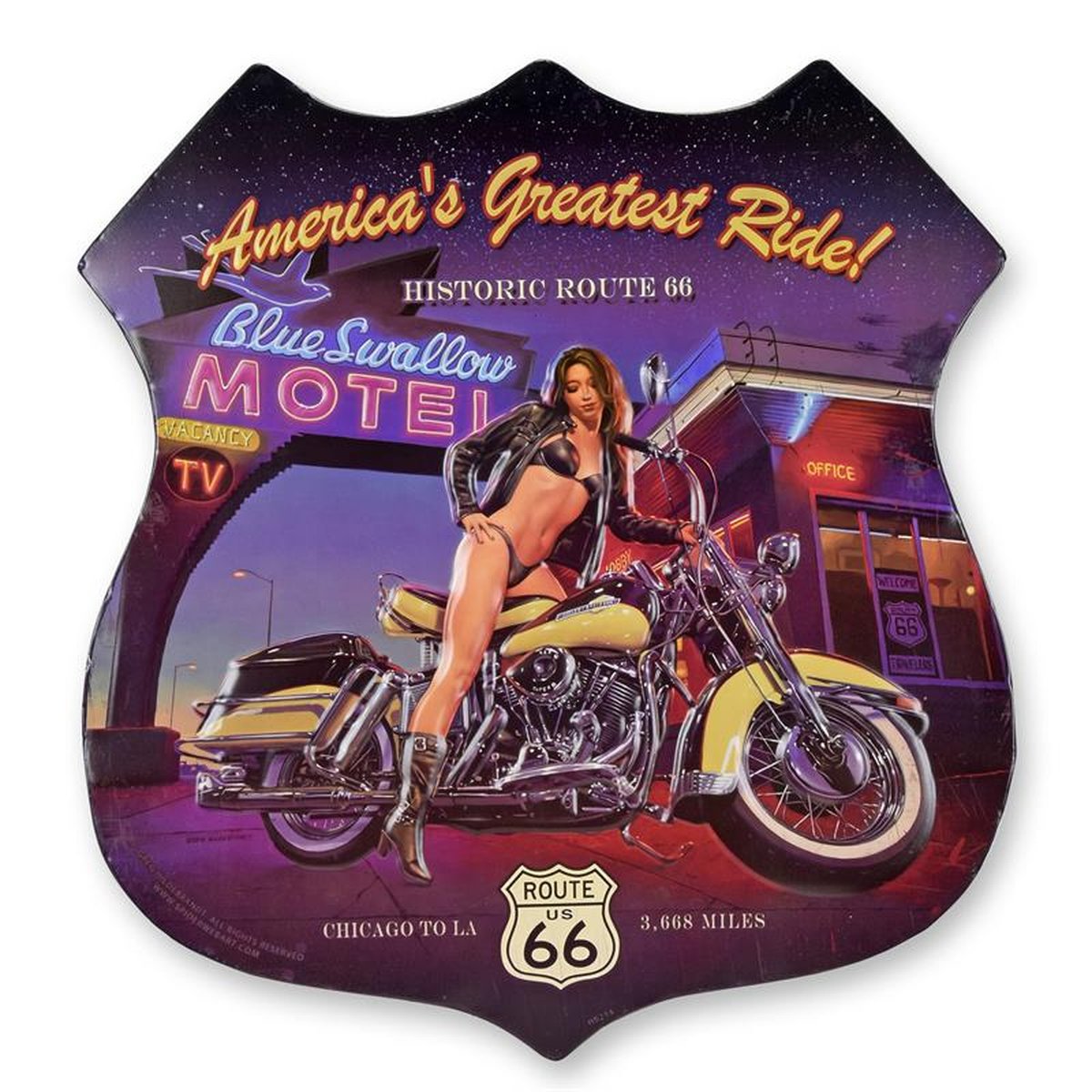 AN EMBOSSED TIN PLATE AMERICA'S GREATEST RIDE!""