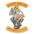 AN EMBOSSED TIN PLATE - ANGEL RIDERS