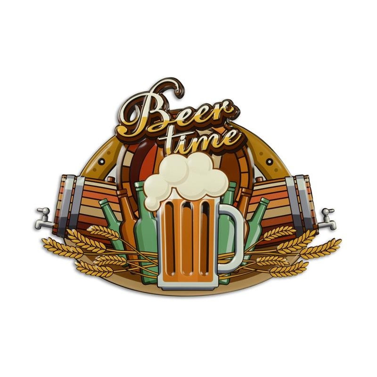 An Embossed Tin Plate - Beer Time