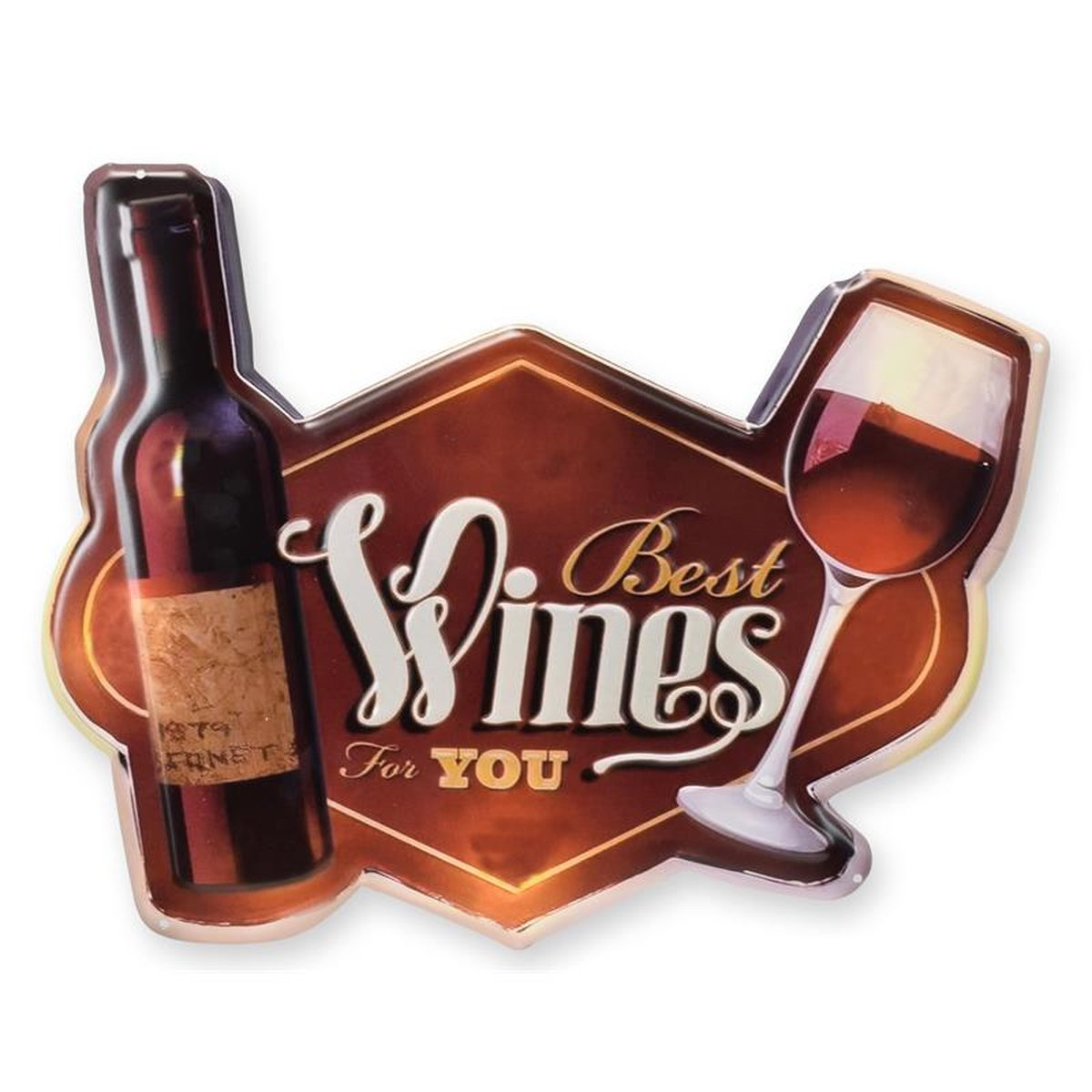 AN EMBOSSED TIN PLATE - BEST WINES FOR YOU