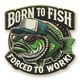 AN EMBOSSED TIN PLATE - BORN TO FISH