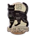 AN EMBOSSED TIN PLATE - FELINE PETTING GUIDE