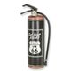 AN EMBOSSED TIN PLATE - FIRE EXTINGUISHER BLACK